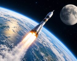 Сколько потребуется лететь на ракете от Земли до Луны